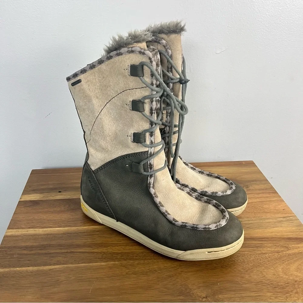 HITEC Talia Shell 200 Womens Snow Boots Beige Thinsulate SZ 11 Waterproof Vibram